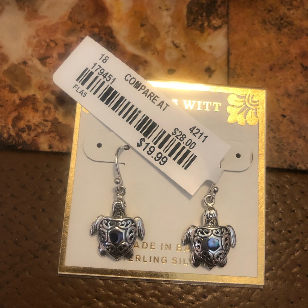 Sterling Silver with turquoise Turtle Earrings